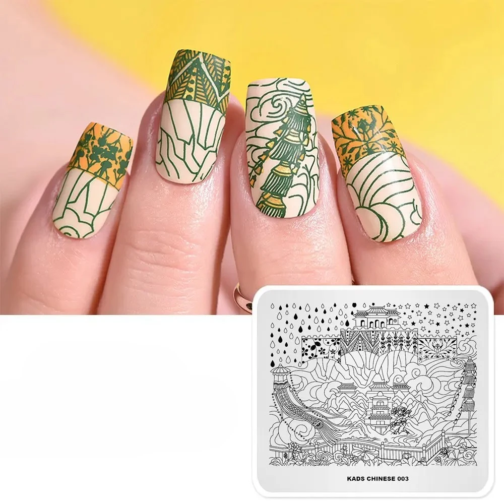 Modèle de tampon à ongles, système d'éléments chinois avec Gel UV, vernis de décoration, pointes d'ongles, outil de manucure à faire soi-même, 1 pièce