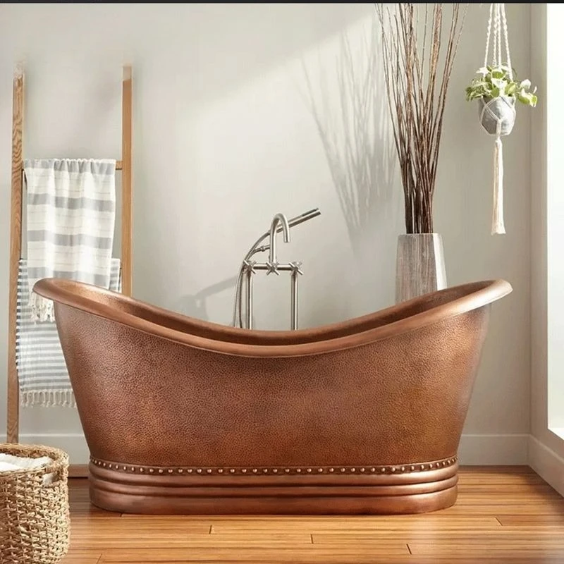 Large independent deep soaking bath, hot spring bath, copper stainless steel rectangular round oval double