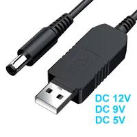 Cable de alimentación USB para enrutador, adaptador de ventilador de módem WIFI, convertidor de módulo Boost a través de Powerbank, 5,5x2,1mm, 5V a 12V, 9V