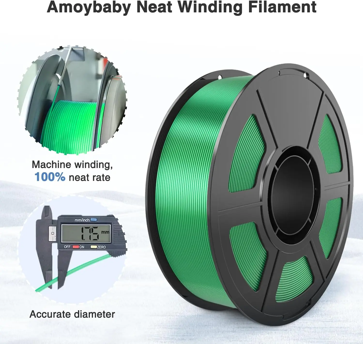 Silk PLA Filament 1.75mm, 3D Printer Filament, Dimensional Accuracy +/- 0.02mm, Print with Most FDM 3D Printers