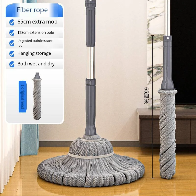 Easy Replacable 360 Degree Self-Winning Rotary Mop Smart Windows House Tiles Wash Floors Cloth Cleaning Children Sweeping Mop