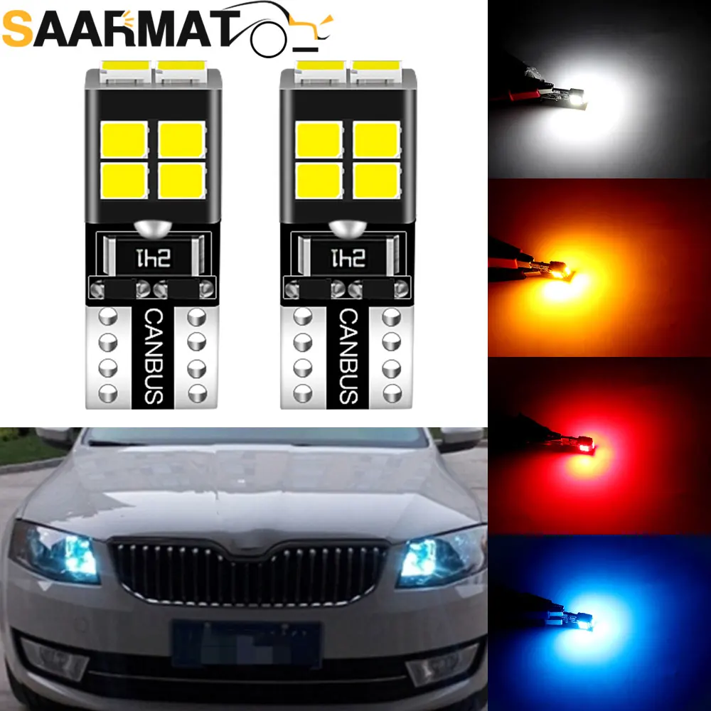 2Pcs LED Clearance Light T10 W5W 194 168 2825 for Skoda Fabia Octavia MK1 MK2 MK3 Rapid NH1 NA2 NH3 Roomster Yeti Karoq Kodiaq