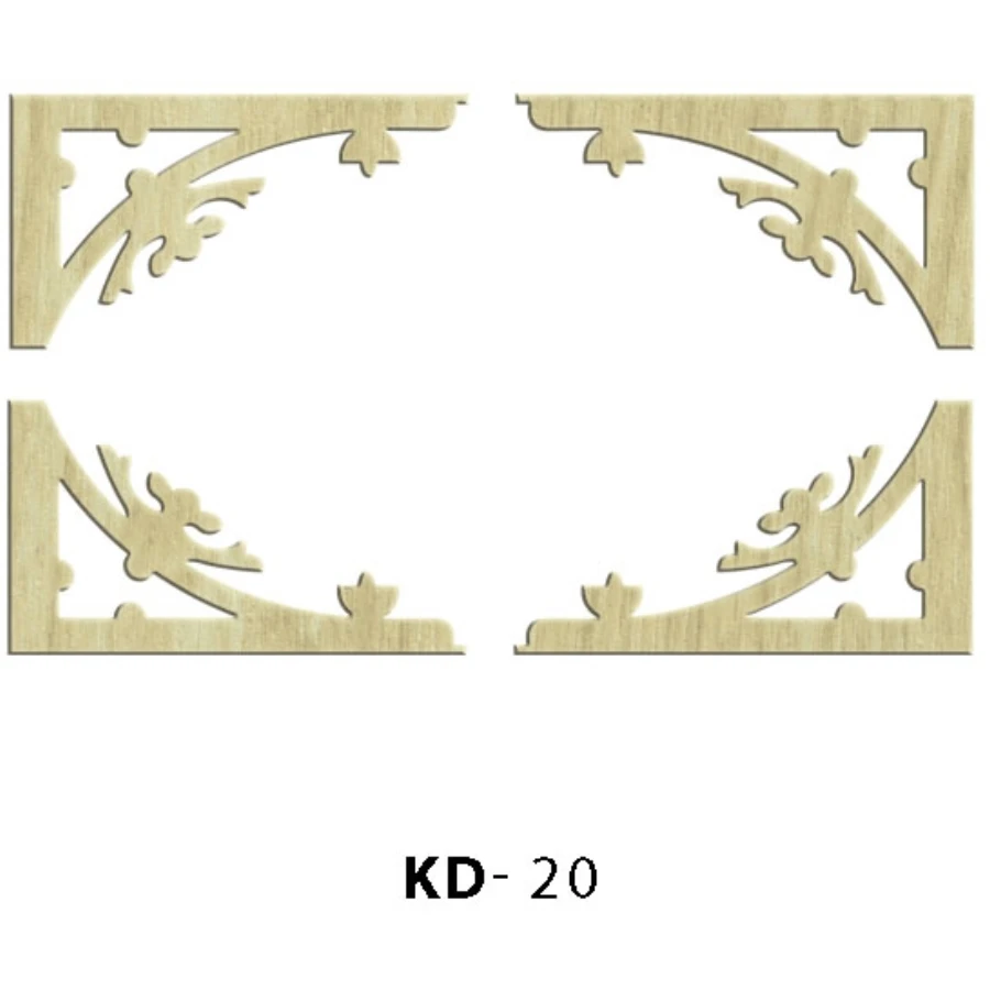 KD20 Corner Motif 4lü Set Wooden Package Ornament, Hobby Wood Ornament