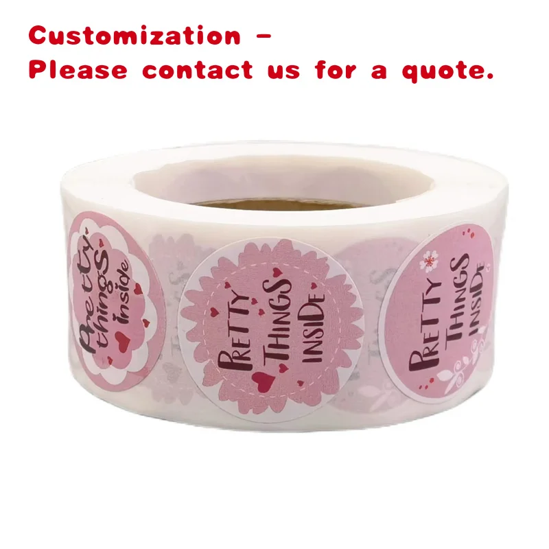 custom.Custom Personalized Sticker Round Business Labels 2.5cm/1 Inch Stamping Stickers Rolls Self-adhesive Thermal Labels