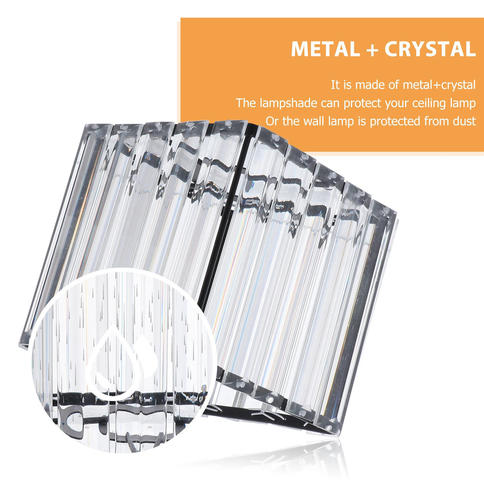 

Wrought Iron Crystal Lamp Shade Protective Cover for Ceiling Light Nordic Style Decorative Lampshade Dustproof Warm Atmosphere