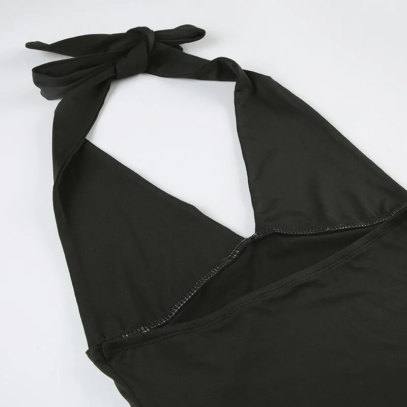 Mouwloze tanktop met gestreepte knoop voor dames, hoge taille, wijde pijpen, tweedelige set