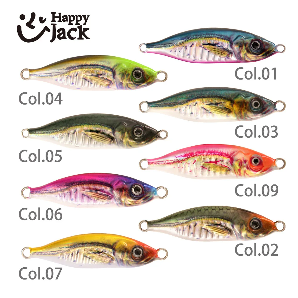 Happyjack Metal jig 7g10g15g20g30g 3D Print Laser slow jig Trout Sea Fishing Bait micro jig Sea Fishing Bait Jigging Lure Metal