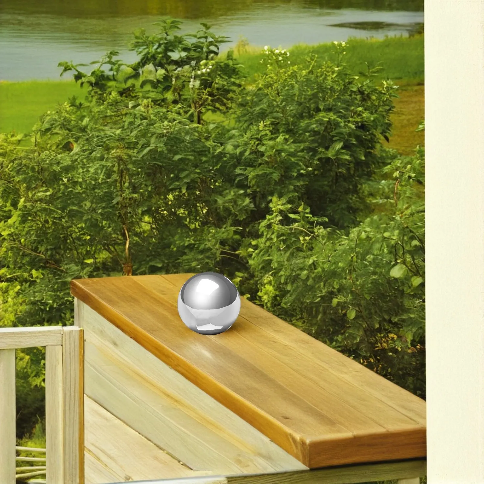Stainless Steel Hollow Garden Sphere 180Mm Polished Reflective Gazing Globe Mirror Ball for Yard Pond Gazing Globe Mirror Ball