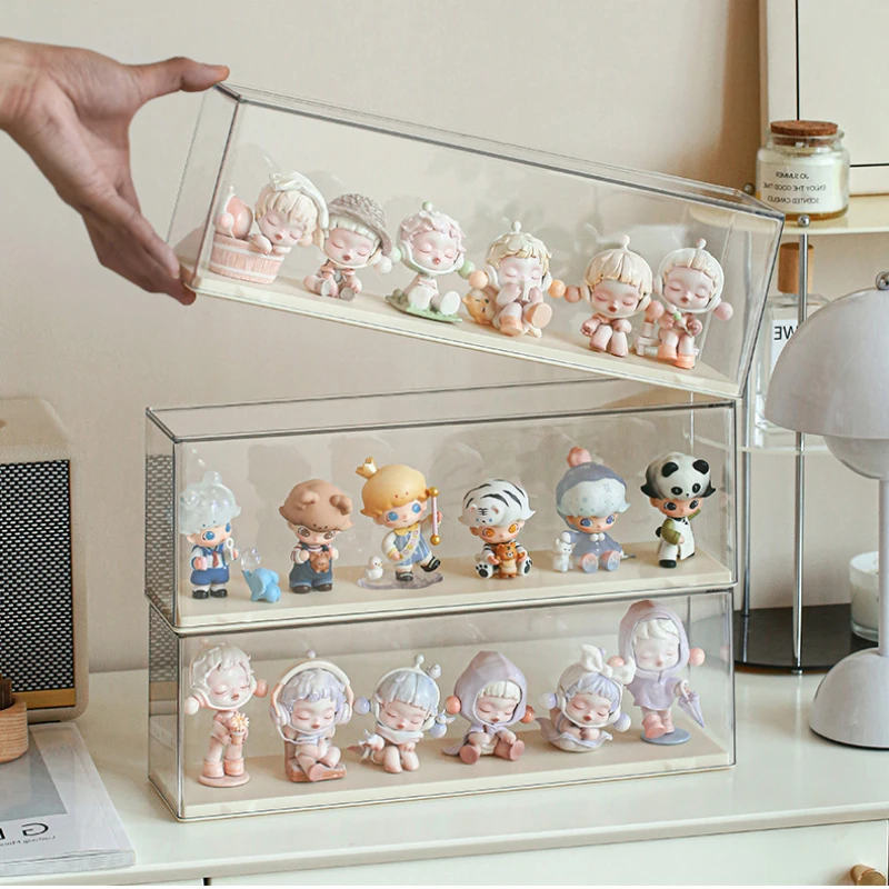 Blind Box Handmade Display Stand Double layered Staircase, Toy Car Accessories, Doll Gift Storage Box Transparent Dustproof