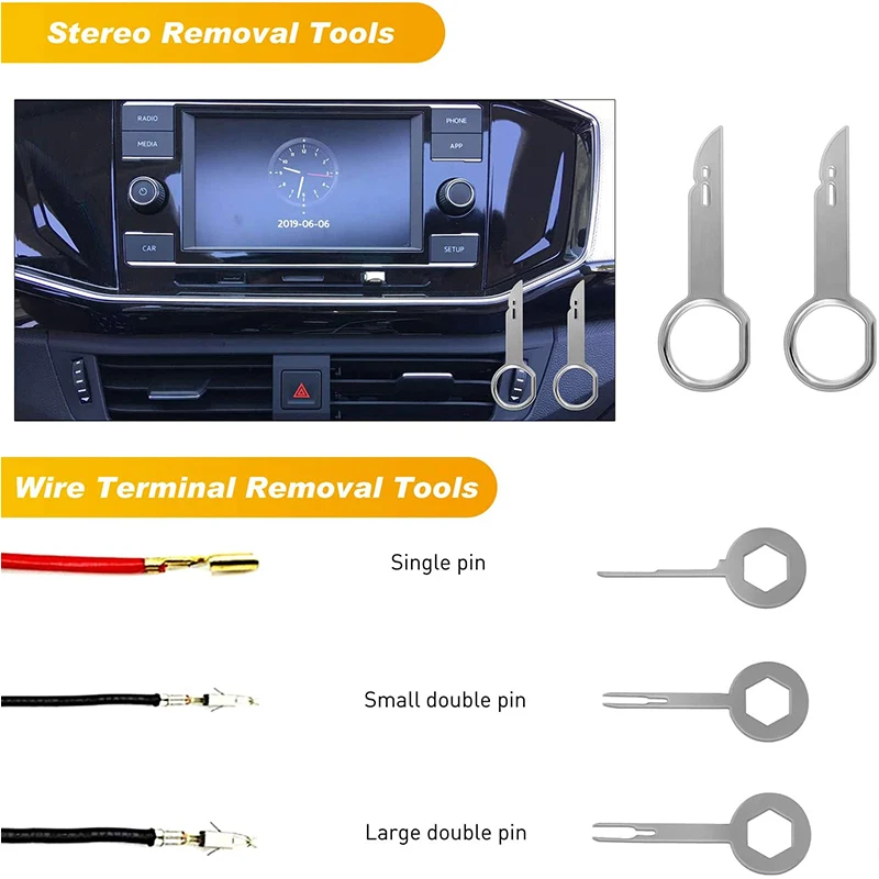 11Pcs Auto Trim Removal Tool Car Panel Door Audio Removal Tool Kit Auto Clip Pliers Fastener Remover Bag