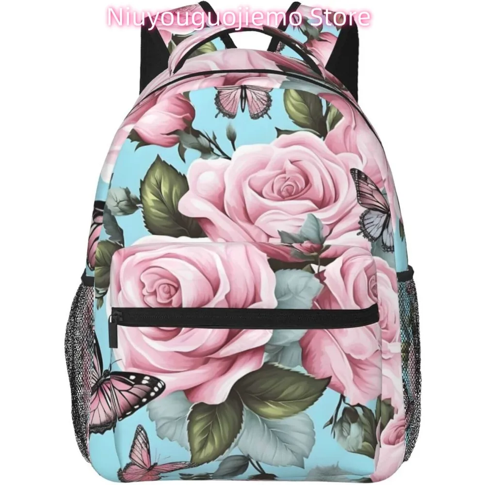 

Beautiful Flower Butterfly Lightweight Laptop Backpack Lightweight Multipurpose Travel Casual Daypack Unisex College Backapcks f