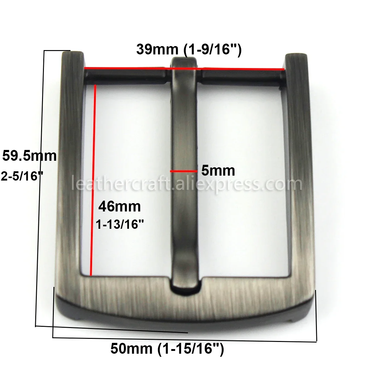 1PC 40mm Belt Buckle for Men Alloy Brushed Pin Buckle Antique Silver Waistband Belt Parts Accessories Fit for 38mm Strap