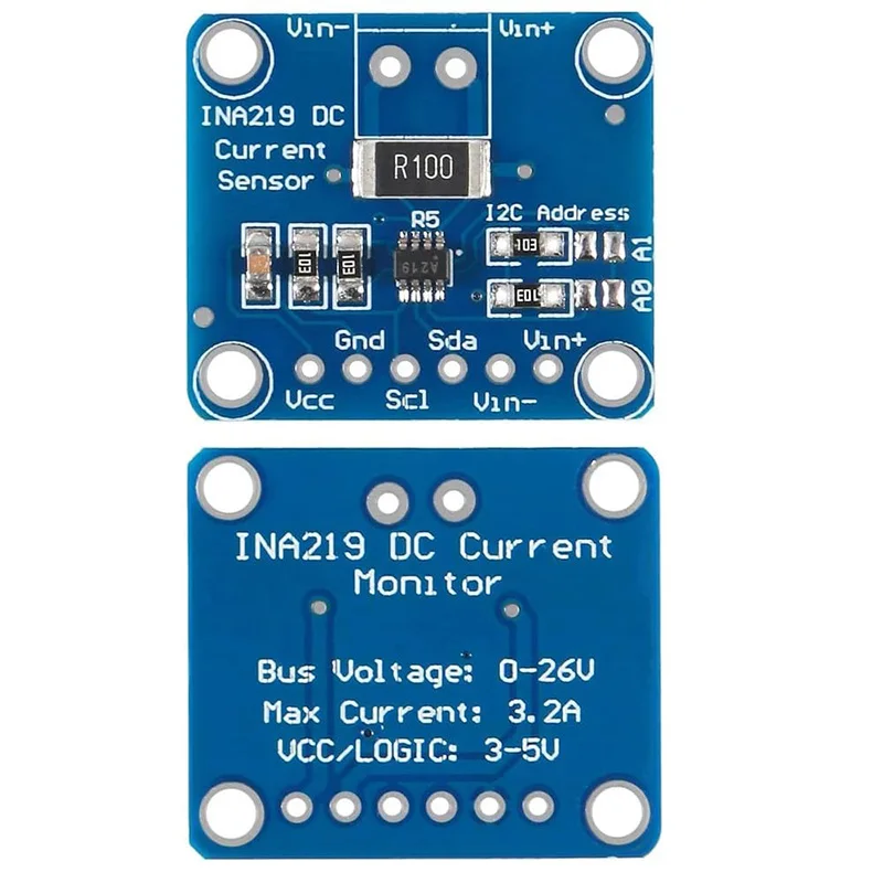 XZG MCU-219 INA219 I2C IIC Zero Drift Bi-directional Current Power Monitoring Sensor Module Sensor Breakout Monitoring Modules