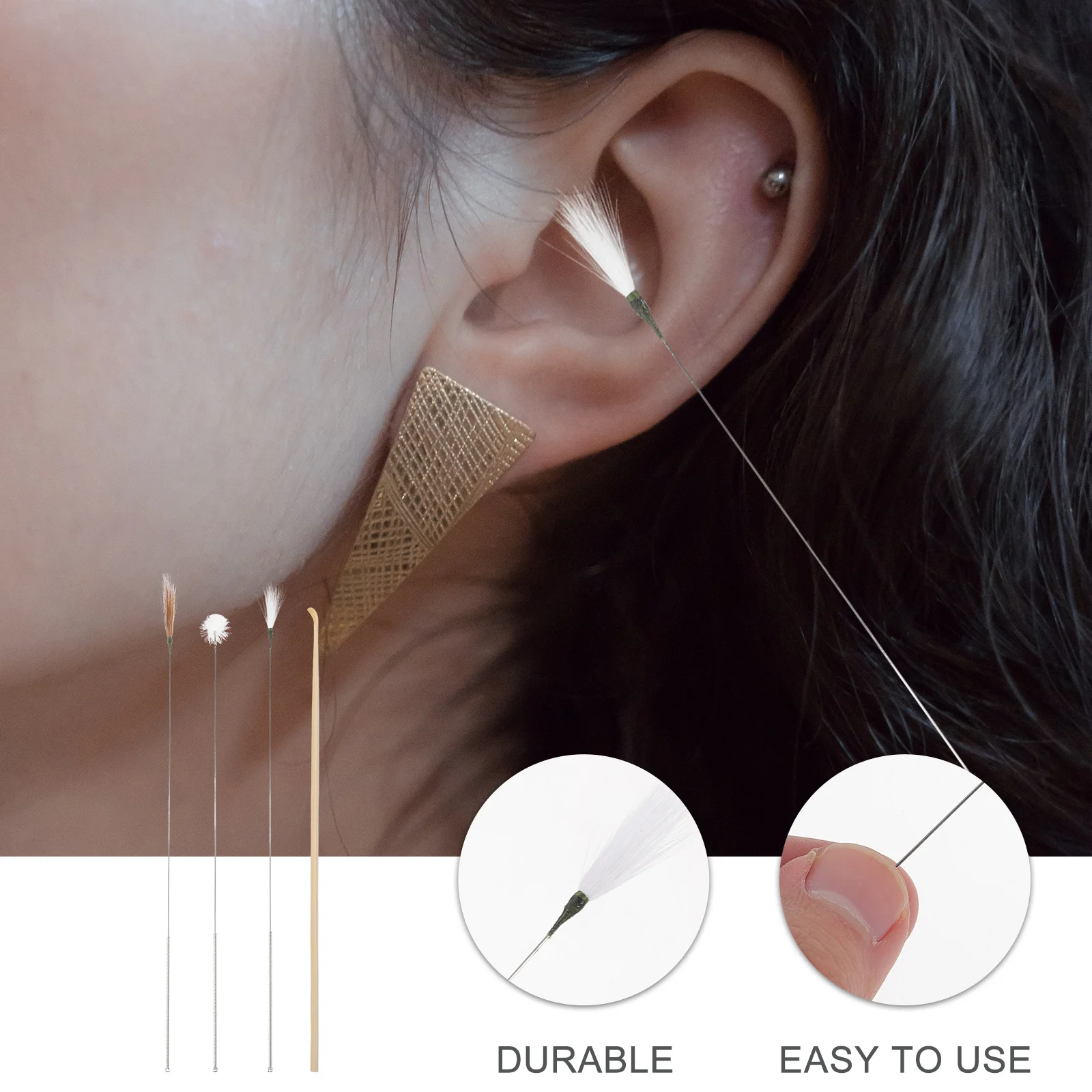 

1Set Ear Wax Cleaner Tools Smooth Polished Safe Earwax Removal Sticks Massage Itching Relief Ear Cleaning Kit Family Gift