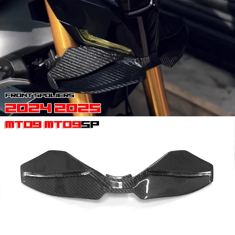 

100% углеродное волокно для YAMAHA MT-09/SP GP WING DOWNFORCE SPOILERS MT09 GEN 4 2024 2025 передний спойлер нижний спойлер нижняя губа