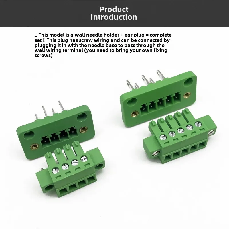 15EDGWB-3.81mm Through-Wall Terminal 2P3P4P5P6P7P8P-24P Plug-in Screw Fixed Solder PCB Connector with Panel 3.81mm Pitch