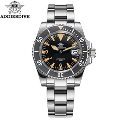 ADDIESDIVE Watch For Men Date 20Bar Waterproof Sapphire Glass C3 Super Luminous AD2064 NH35A Movement Automatic Mechanical Watch