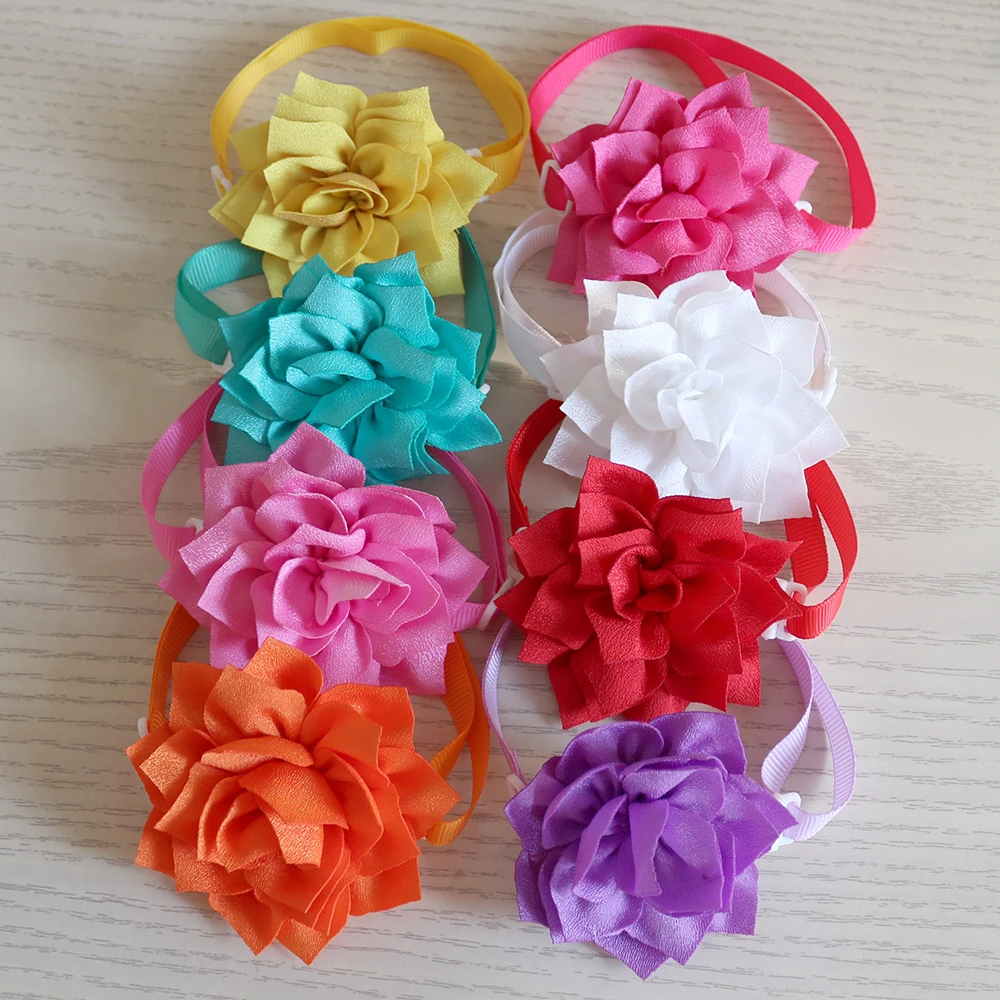 60PCS Flower Bowties Pet Products Pet Dog Cat Bow Ties Collar Cute Dog Grooming Accessories for Small-Middle Dog Supplies