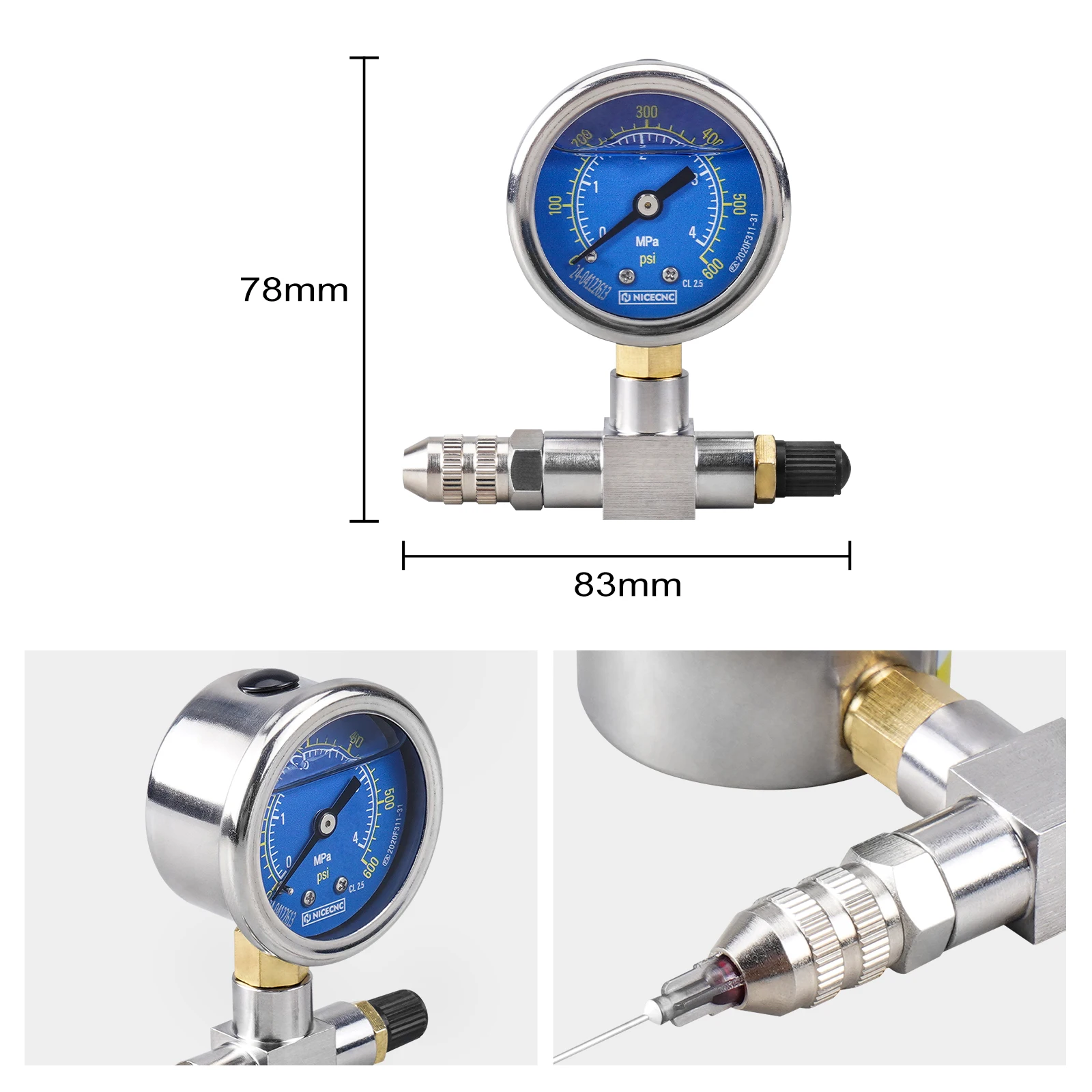 350 600PSI Shock Stikstofmeter Naald Vul Tool Voor Yamaha Polaris RZR CanAm Arctic Kat Sneeuwscooter KTM Honda Suzuki Kawasaki