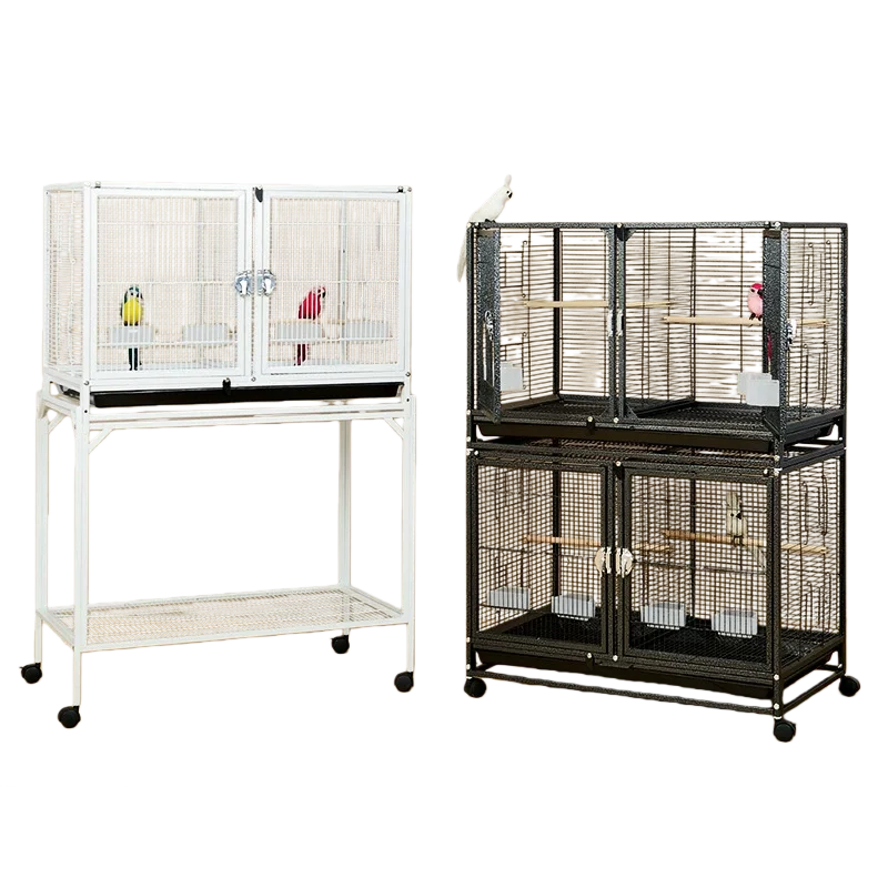 

Steel Wire Luxury Large Pet House Birds Enclosure Canary Breeding Cages Movable Splice Pigeon Parrot Stackable Bird Cage