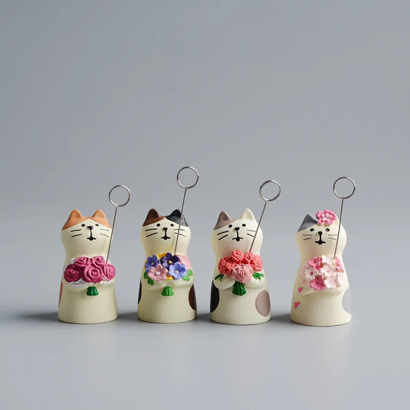 Miniature Cats Resin Wedding Scence Bridal Bridesmaid Baby Carriage Decoration Figurine Home Decor Friends Toys Engagement Gifts