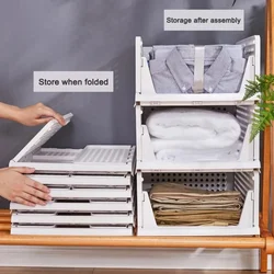 Home Stackable Plastic Drawers Organizing Boxes Partition Bedroom Office Organizers Closet Clothes Panties Folding Storage Box