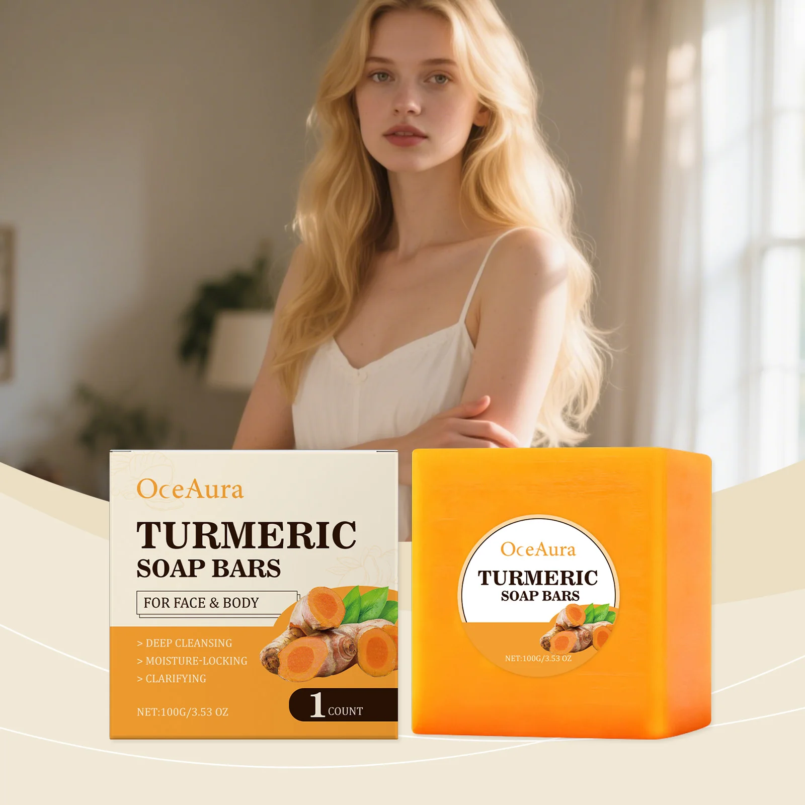 

Осветляющее питательное мыло с куркумой для прозрачной кожи, успокаивает кожу, нежное очищающее средство для тела, смягчает и исчезает тон кожи, мыло для ванны