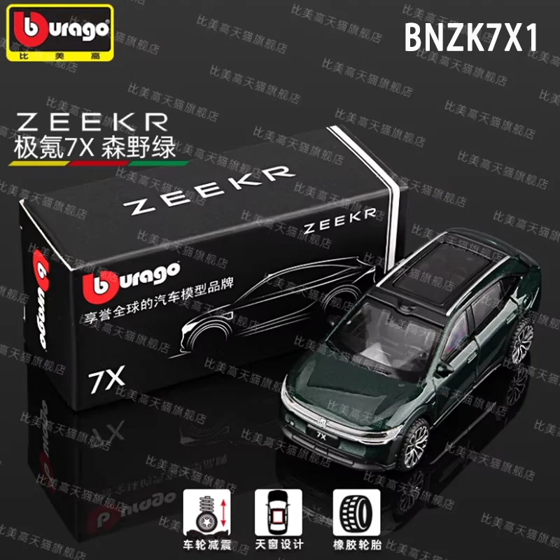 Bburago Diecast 1:64 Scale ZEEKR 009&MIX&7X Alloy Simulation Car Model Static Display Collectibles Boy Gift Toy Decoration