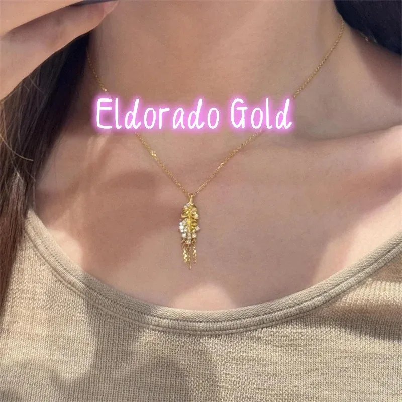 

Золотое колье Eldorado Gold 2025 Exquisite из 18-каратного золота (AU750) для женщин - Изящный дизайн с бриллиантом - Embe