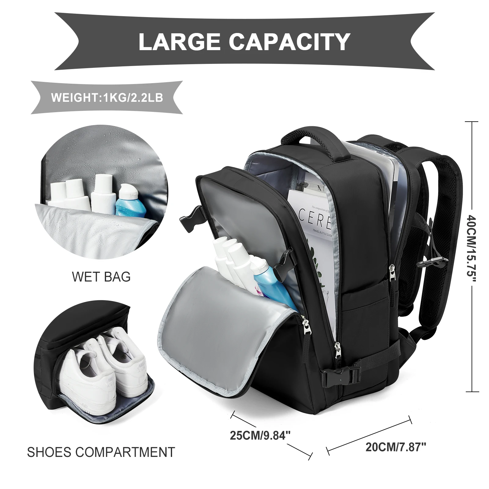 Spacious Carry-On Backpack Travel Cabin Airplane Backpack,Szlx Backpack Travel Cabin Airplane 40x20x25, Men Work,Travel Backpack