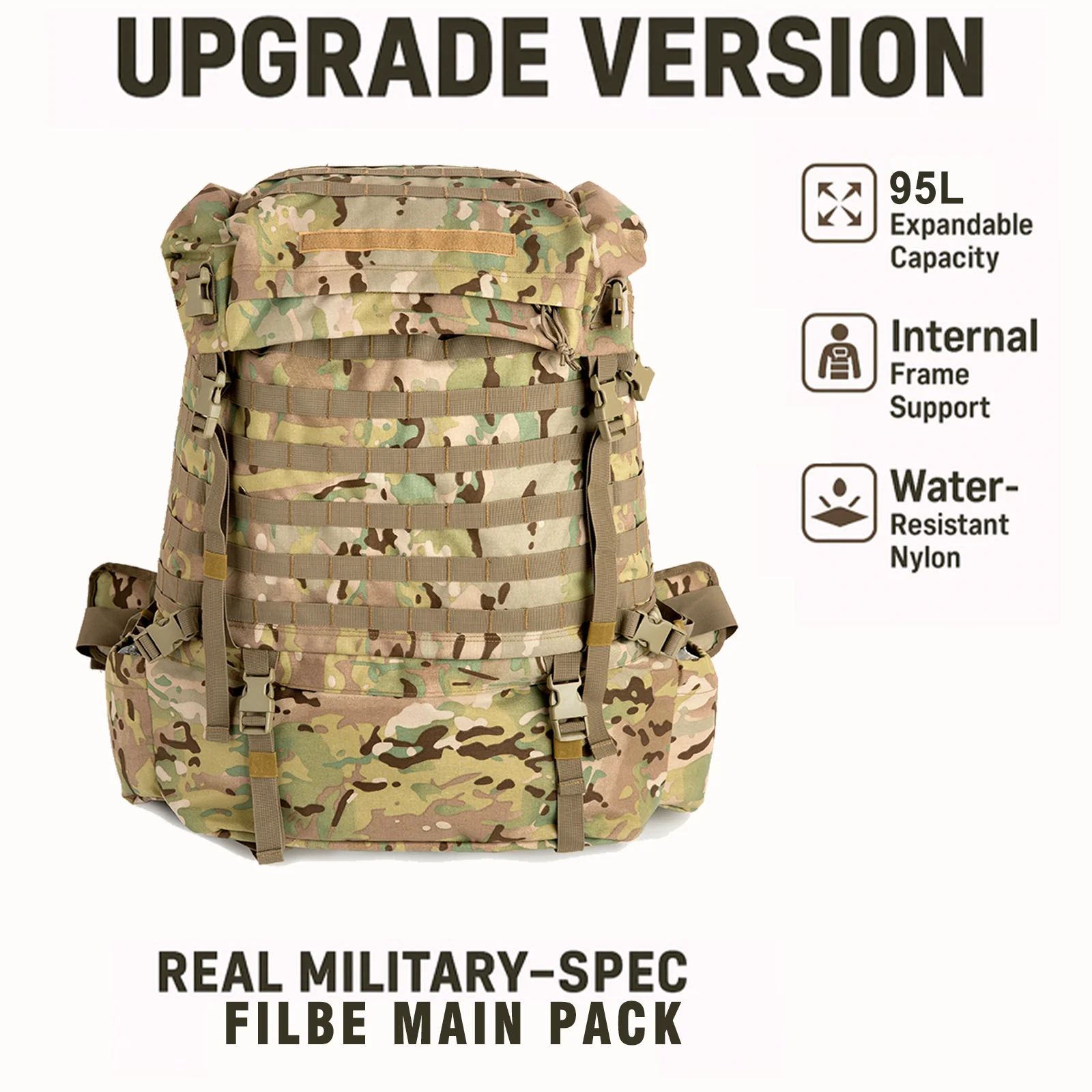 

Основной пакет тактического военного рюкзака FILBE — армейский боевой рюкзак для мультитренажеров