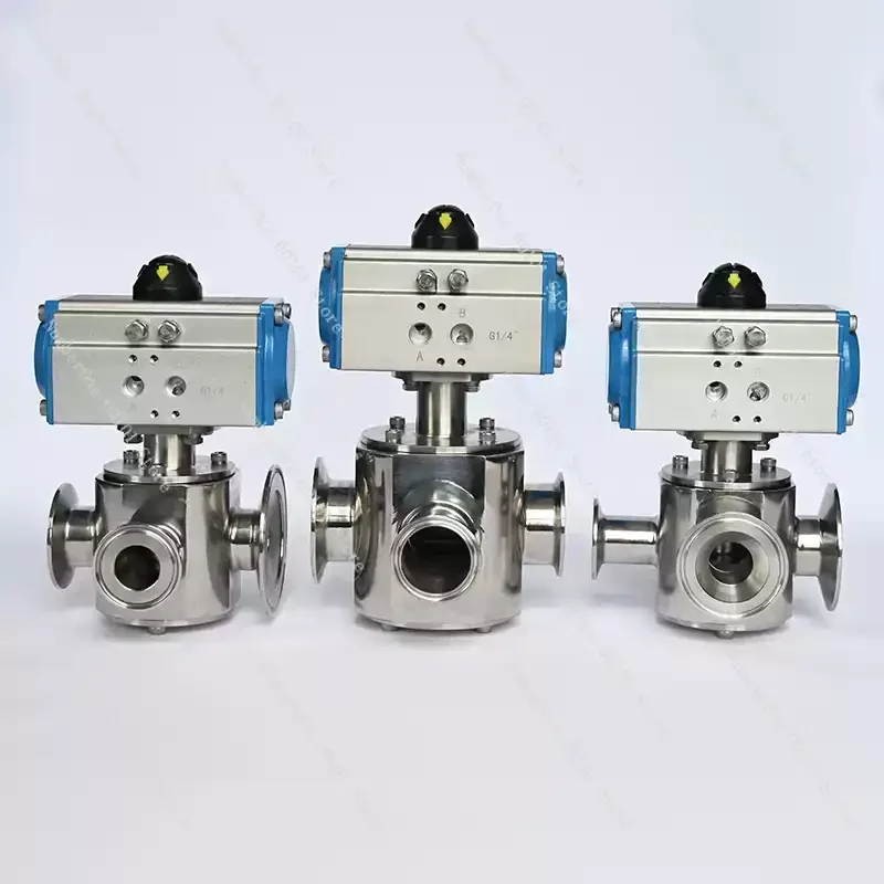 304 paste filling machine rotary valve, pneumatic three-way rotary valve, pneumatic actuator rotary accessories