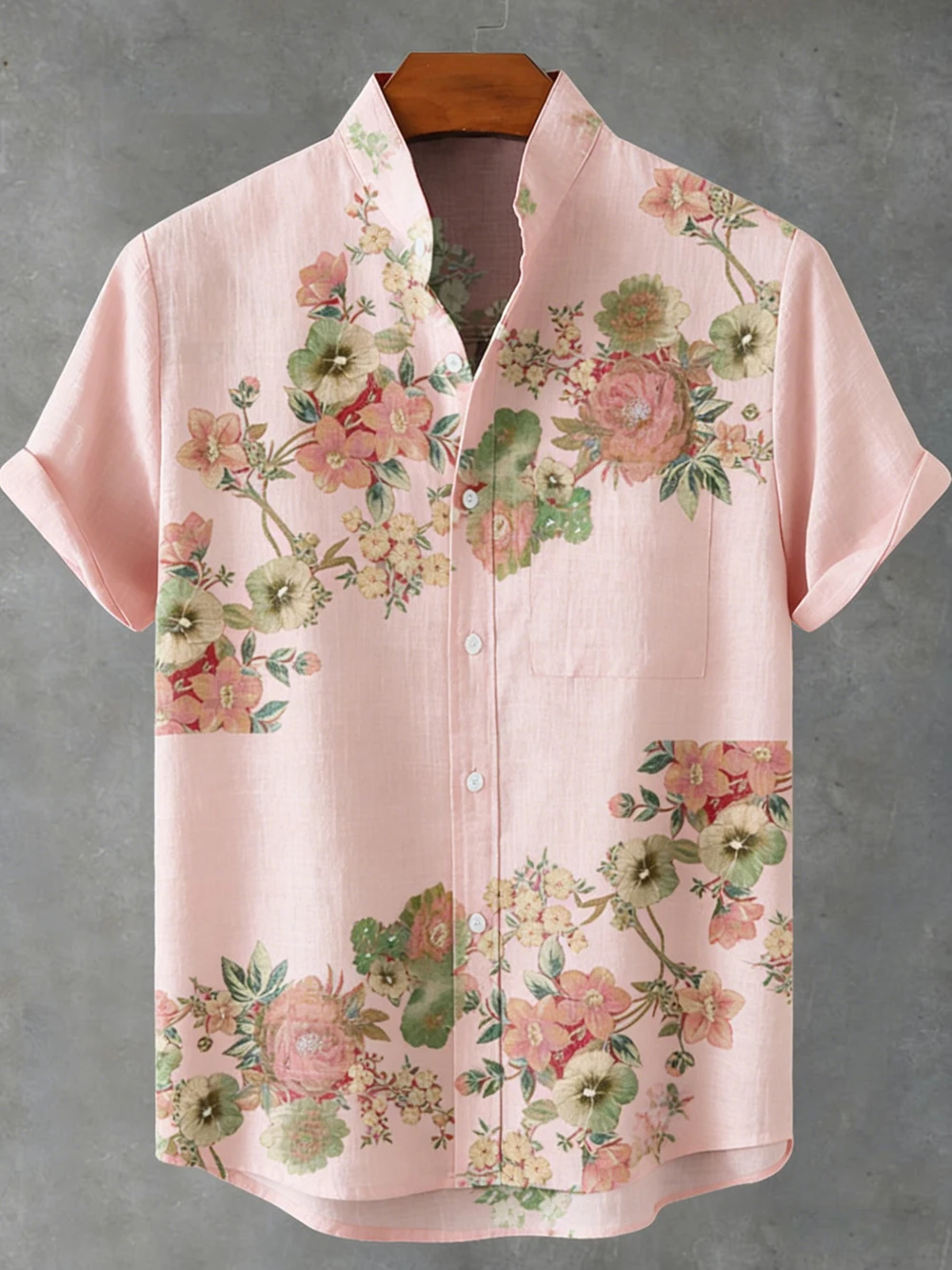 2026 Men's Spring New Arrival Casual Linen Shirt Green Plant Flower 3D Printed Shirt Hawaiian Vacation Outdoor Clothing for Men