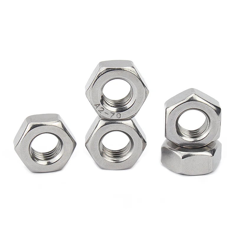 100/1pcs M2 M2.5 M3 M4 M5 M6 M8 M10 M12 M14 M16 M20 M24 M27 M30 M33 304 Stainless Steel Hex Hexagon Nut Screw Bolt Cap Lock Nuts