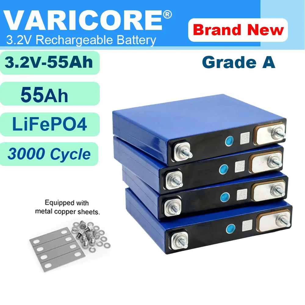 3.2 فولت 55Ah LiFePO4 بطارية حزمة الفوسفات 55000 مللي أمبير بطاريات ل 12 فولت 24 فولت عربة جولف 3C دراجة نارية محرك السيارة تعديل M6 مسمار