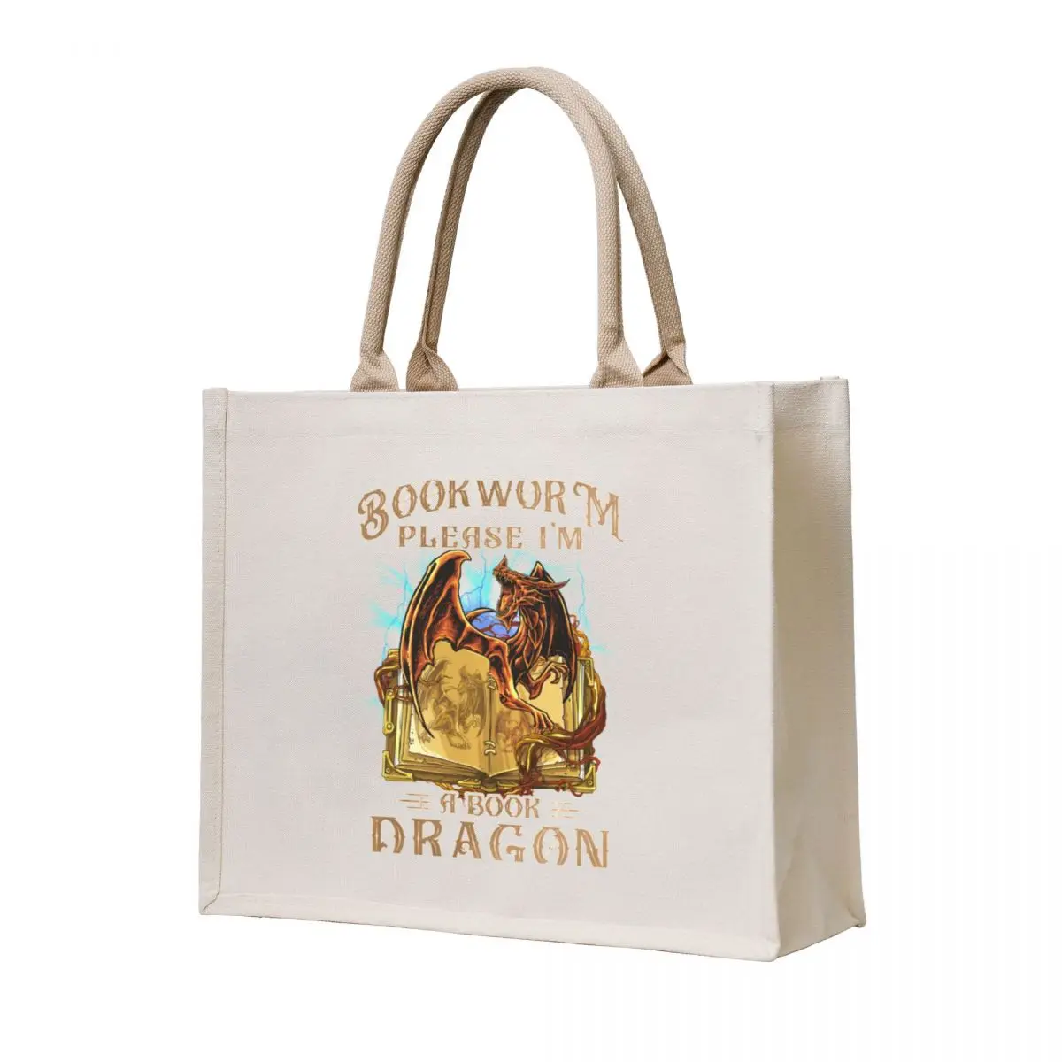 

Bookworm Please Im A Book Dragon Funny Dragon Books Lovers Zqini Tote Bag Canvas Candy bags
