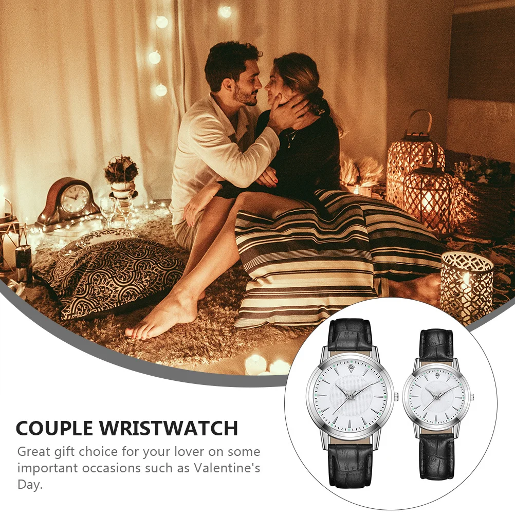 

2Pcs Luminous Lovers Watch Couple Wristwatch Durable Unisex Fashion Romantic Gift Wristwatch Luminous Lovers Watch