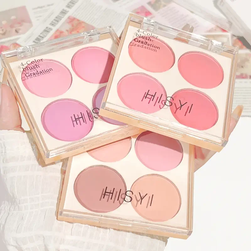 Korean four-color blush,ice cream color,low-saturation pink/blue/purple,naturally brightening & contouring,perfect holiday gift image 6