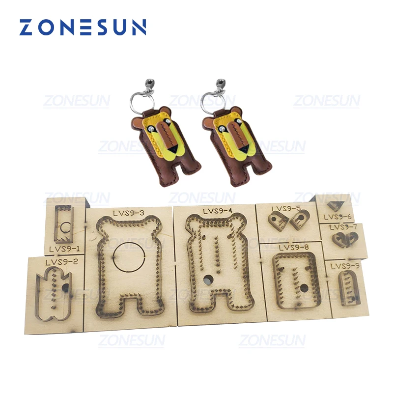 

ZONESUN Custom Lion Leather Key Chain Die Cuts For Handmade Key Ring DIY Hang Decoration Cutting Clicker Die Steel Rule Die