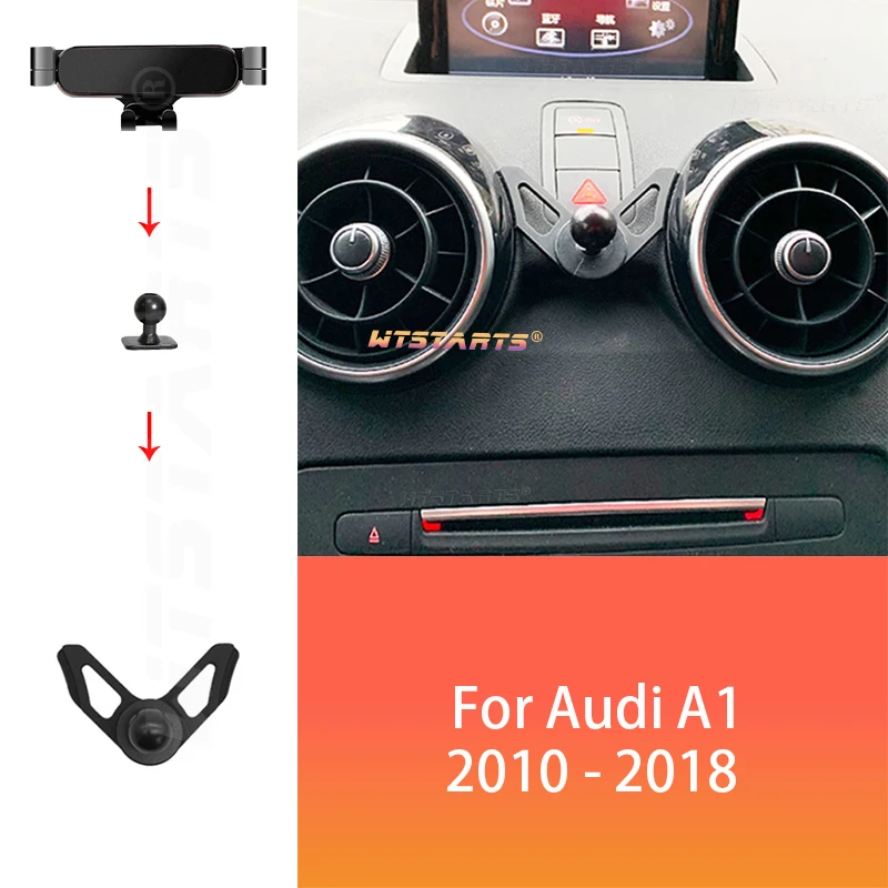 Car Phone Holder GPS Navigation for Audi A1 8XA 8XF 8X1 2010-2018 Adjustable Rotating Phone Holder Base Internal Accessories