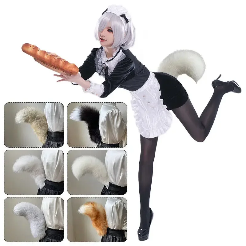 Coda di pelliccia di volpe Vita più animali Coda di volpe Puntelli cosplay Cintura regolabile Accessori anime Costume di coda di pelliccia artificiale Kawaii