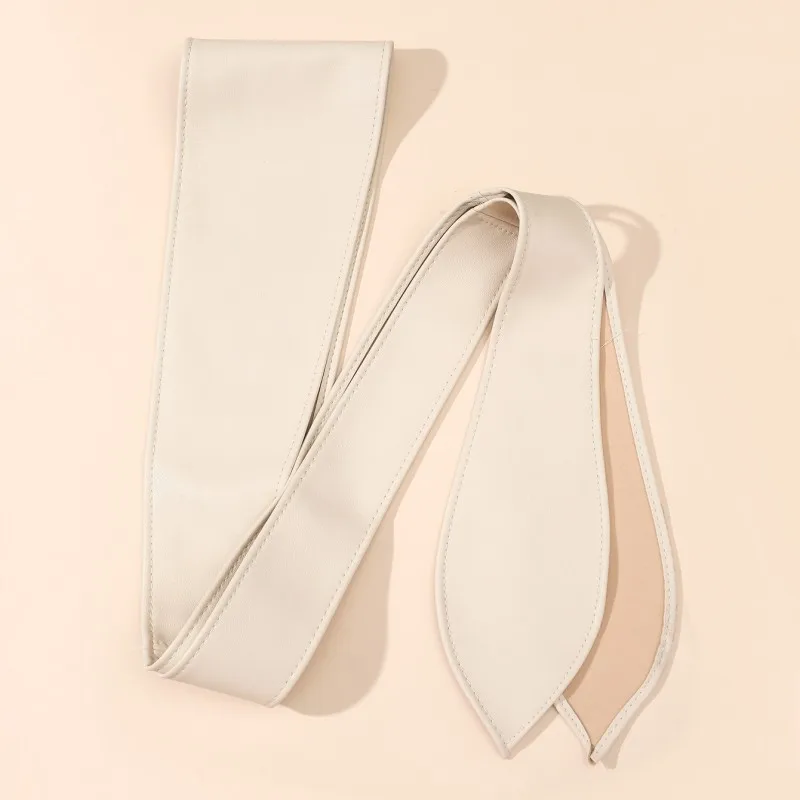 Cintura larga da donna alla moda, elegante nastro con fiocco, cintura annodata, cintura decorativa in pelle