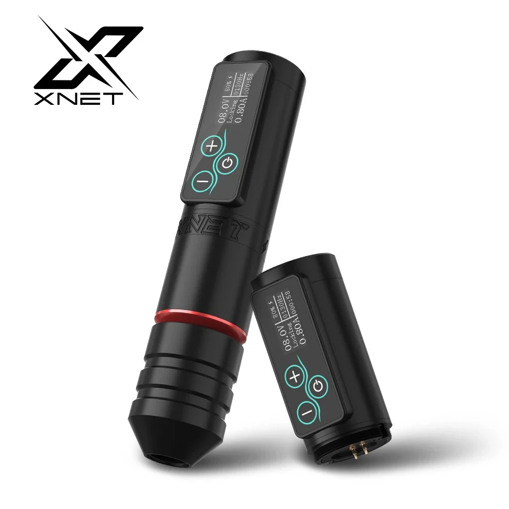 XNET Vane Bezprzewodowa maszynka do tatuażu Potężny bezszczotkowy silnik z ekranem dotykowym Pojemność baterii 2400 mAh dla artystów tatuażu