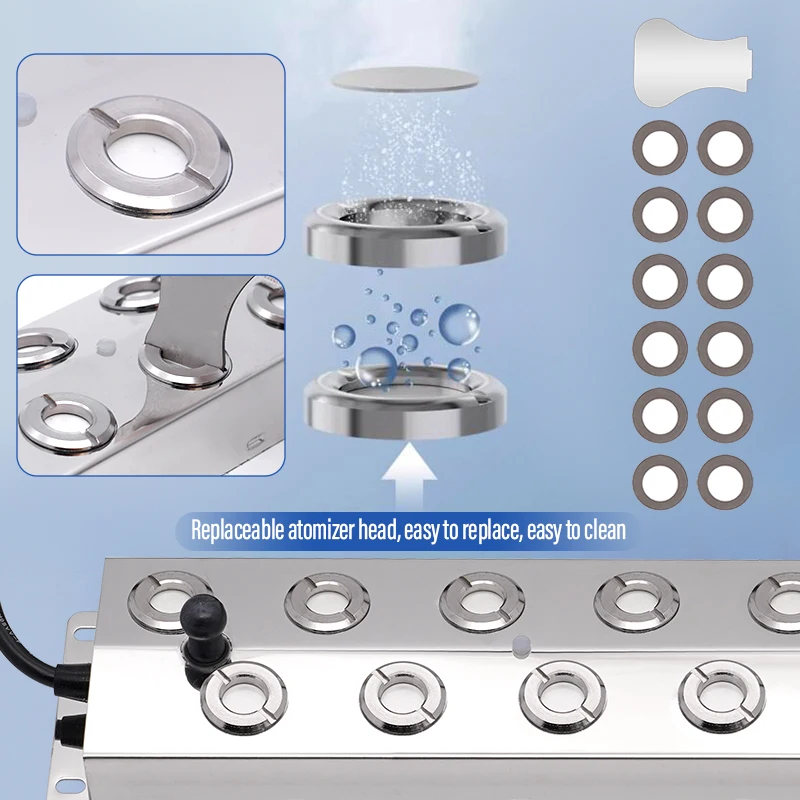 12 Head Ultrasonic Mist Maker Fogger Ultrasonic Atomizer Plate Air Humidifier Hydroponics Nebulizer