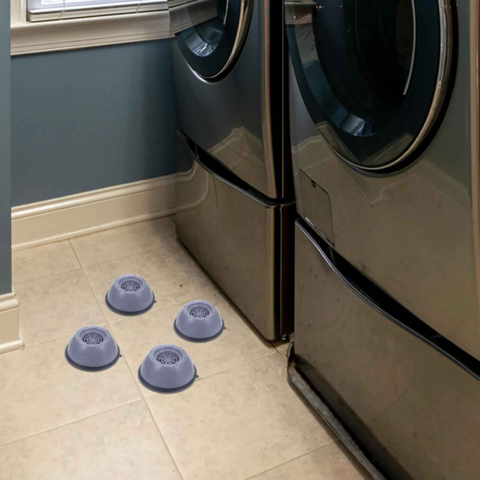 

4Pcs Washing Machine Foot Pads Rubber Anti Vibration Non Slip Feet Pads for Washer Dryer Furniture Legs Stabilizer Cushions