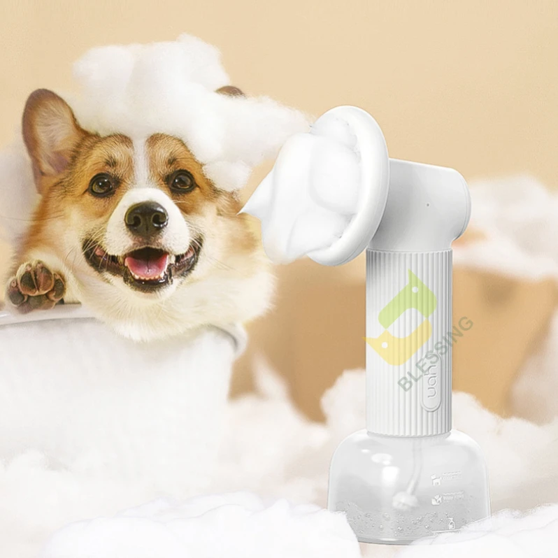 Cat Dog Shower Bubble Machine Dog Bath Brush Pet Massage Brush Shampoo Dispenser Pet Grooming Hair Brushes