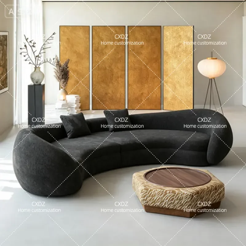 Semicircular Curved Special Shaped Sofa for Resting Area Reception Beauty Salon Office Hotel Lobby Business Meeting