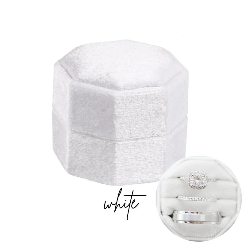 Personalisierte Acryl Topper Samt Ring Box Hochzeit Octogon Ring Box Verlobung Vorschlag Idee Doppel/Dreifach Slots Ring Halter