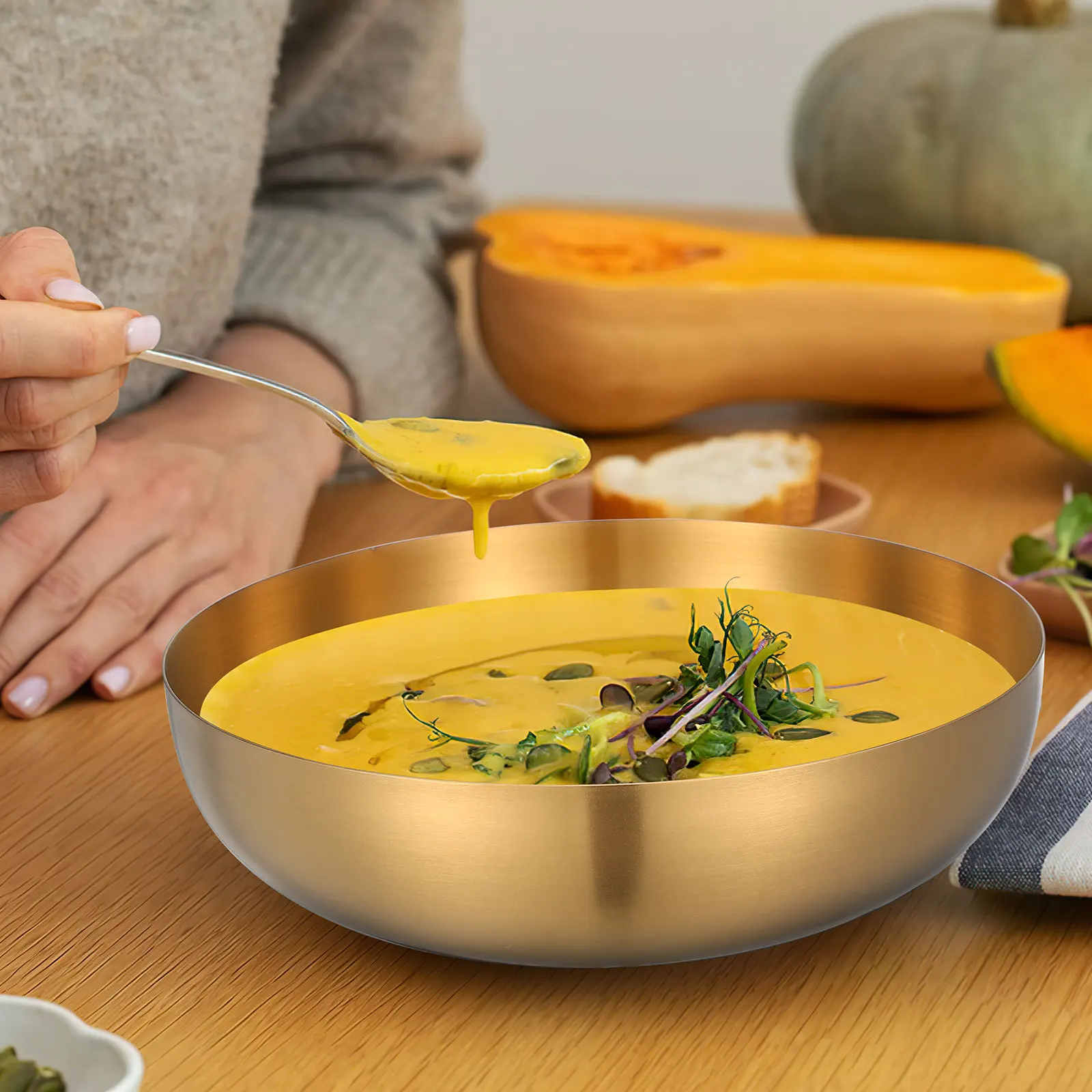 

Fruit Bowl Steel Metal for Kitchen Counter Basket Serving Bowls with Lids Meal Prep