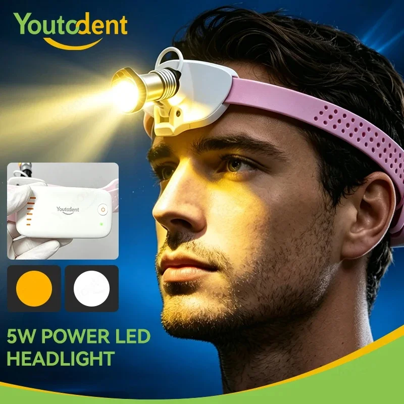 5W Super Bright LED Dental Headlight Light‑weight Design With Silicone Adjustable Headband